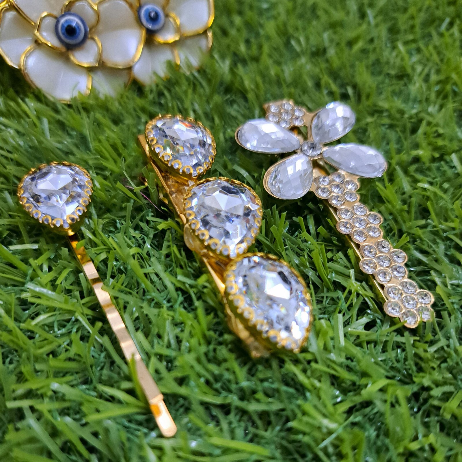 Pack of 3 Multi Shape Metal Hair Clips Unique Fancy Hair Accessories - Image 3