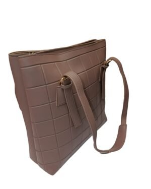 Large Brown Tote Bag for Women – Textured Shoulder Handbag