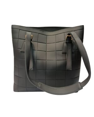 Large Black Tote Bag for Women – Textured Shoulder Handbag