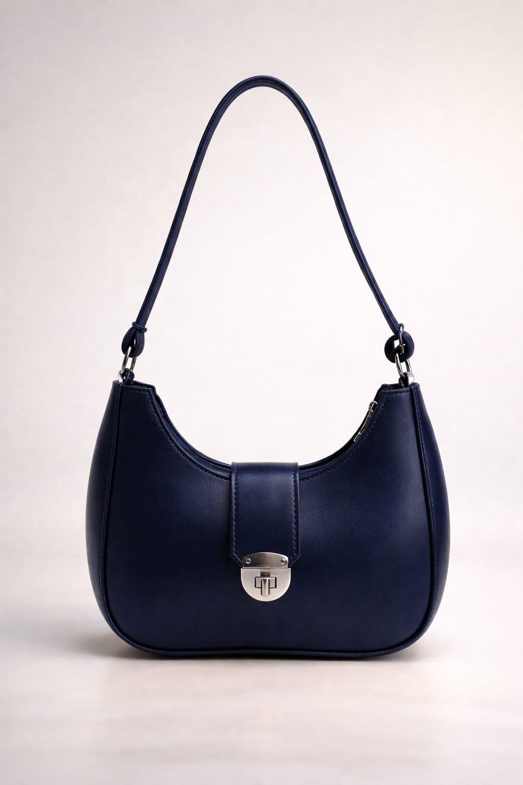 Blue Elegant Mini Shoulder Bag for Women | Classic Lock Handbag for Daily & Evening Wear